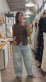 Brown Corduroy Vest/Top