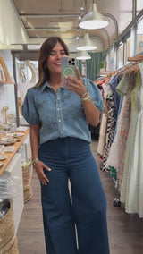 Denim Button Down Top