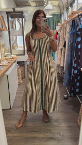 Brown/Green Stripes Dress