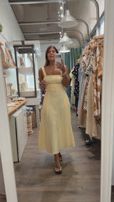 Light Yellow Belted Dress