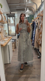 Black/White Stripes Button Down Dress