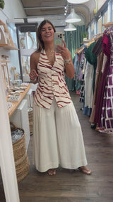 Zebra Print Halter Vest Top