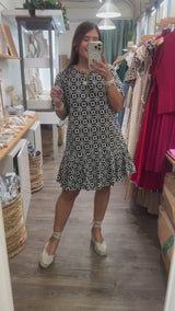 RE-STOCK Navy Flower Eyelet Dress