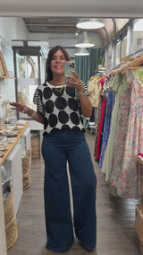 Black Circles & Stripes Top