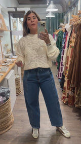 Ivory Paisley Sweater