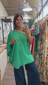Green One Shoulder Top