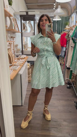 Green Front Knot Dress