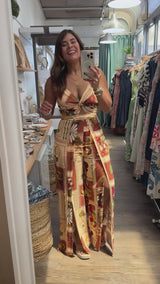 Earth Tones Print Jumpsuit