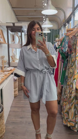 Blue Stripes Romper