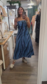 Denim Mix Midi Dress