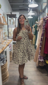 Leopard Print Back Detail Dress