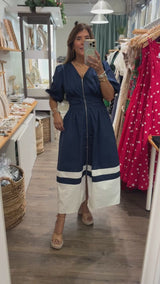 Navy Colorblock Dress