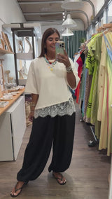 Ivory Lace Hem Top