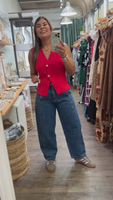 Red Vest w/Gold Buttons