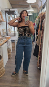 RE-STOCK Leopard Print Strapless Top