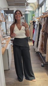 Black Waist Detail Pant