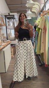 Black Polka Dots Skirt w/Belt