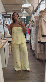 Yellow Polka Dots Top & Pants Set