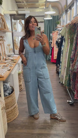 Light Denim Front Zipper Jumper