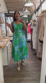 Green & Blue Eyelet Dress