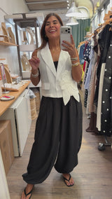 White Flower Detail Vest