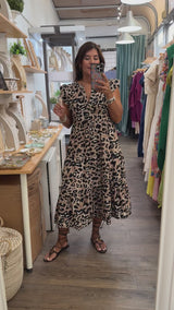 Leopard Print Midi Dress