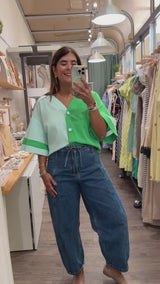 Green & Aqua Top