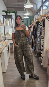 Leopard Print Loose Fit Overall