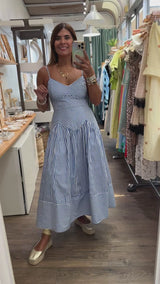 Blue Stripes Maxi Dress