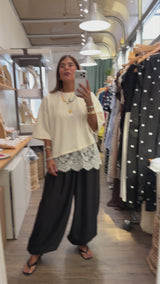 Ivory Lace Hem Top