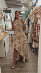 Leopard Print Asymmetrical Hem Dress