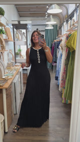 Black Ribbed Maxi Dress