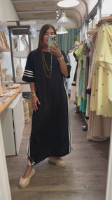 Black Side Stripes Dress