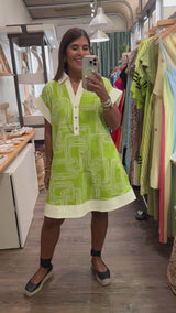Lime Print Dress