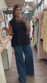 Black Brooch Side Detail Top