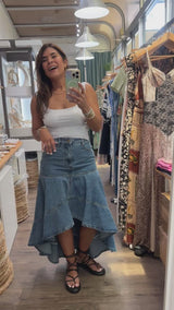 Denim Hi-Lo Skirt