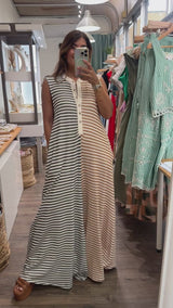 Striped Contrast Jumpsuit