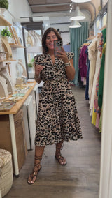 Leopard Print Midi Dress