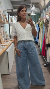 White Knitted Top