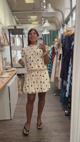 Vanilla & Black Polka Dots Dress