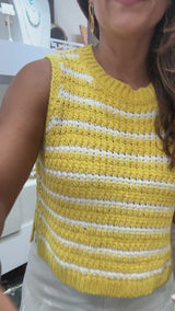 Yellow Stripes Knitted Top