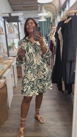 Green Mix Print Dress