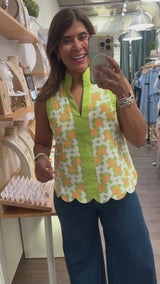 Lime Mix Print Top
