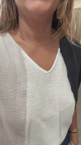 Tri-Color V-Neck Top