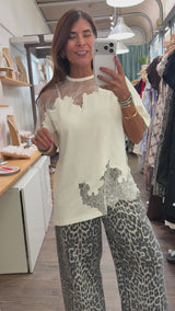 Ivory Lace Detail Top