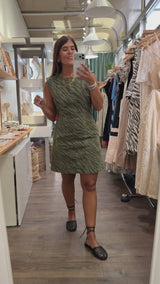 Olive Zebra Shift Dress