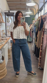 White Eyelet Back Detail Top
