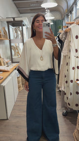 Ivory Kimono Sleeves Top