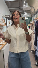 Beige Front Buttons Top