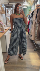 Strapless Stripes Jumpsuit